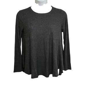 NWOT Philosophy Women’s Top Long Sleeve Gray Ribbed Soft Cozy Hi Low Sz Large